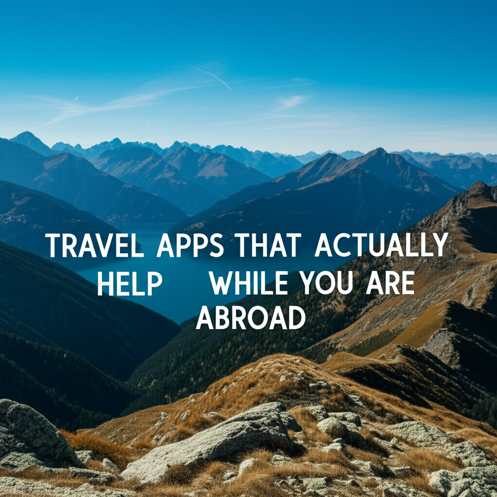 Professional blog header image for article titled: Travel Apps That Actually Help While You Are Abroad. High quality, relevant imagery, clean composition.