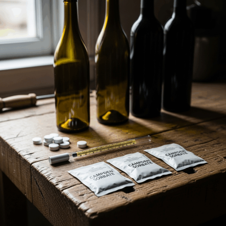 campden tablets and potassium sorbate packets next to wine b 20260331 083716